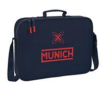 SAFTA MUNICH - Portafogli extra scolastici, Valigetta Portatodo, Borsa a tracolla, comoda e versatile, qualità e resistenza, 38 x 6 x 28 cm, colore: blu navy, Blu navy, Estándar, Casual