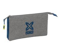 safta Munich STREET - Astuccio triplo, astuccio per bambini, ideale per bambini in età scolastica, comodo e versatile, qualità e resistenza, 22 x 3 x 12 cm, grigio/blu, M, Casual