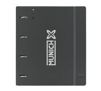 Safta Munich TOPO - Carpeblock con 4 anelli da 35 mm, con ricambio, con 100 fogli A4, ideale per bambini di diverse età, comodo e versatile, qualità e resistenza, 27 x 4 x 32 cm, Nero, M, Casual