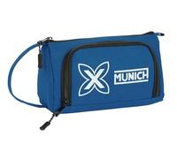 Safta Munich Ultramar - Astuccio con tasca pieghevole piena, astuccio per bambini, ideale per bambini in età scolastica, comodo e versatile, qualità e resistenza, 20 x 8,5 x 11 cm, colore, blu