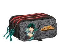 Safta Astuccio Scuola My Hero Academia Triplo Nero 21,5 x 10 x 8 cm
