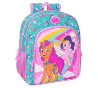 safta MY LITTLE PONY MAGIC - Zaino scuola per bambini, adattabile a carrozzina, ideale per bambini in età scolastica, comodo e versatile, qualità e resistenza, 32 x 12 x 38 cm, colore: rosa/turchese,
