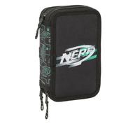safta Nerf GAME - Astuccio scuola con 37 utili inclusi, astuccio per bambini, ideale per bambini dai 5 ai 14 anni, comodo e versatile, qualità e resistenza, 12,5 x 5,5 x 19,5 cm, Nero, M, Casual