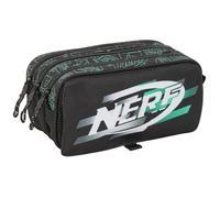 Safta Nerf GAME - Astuccio triplo grande, astuccio per bambini, ideale per bambini in età scolastica, comodo e versatile, qualità e resistenza, 21,5 x 8 x 10 cm, Nero, M, Casual