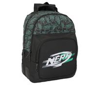 safta Nerf GAME - Zaino doppio adattabile, ideale per bambini di diverse età, comodo e versatile, qualità e resistenza, 32 x 15 x 42 cm, Nero, M, Casual