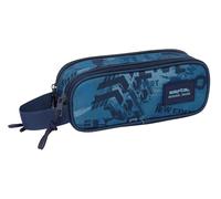 safta NEW EDITION - Astuccio doppio bambino, astuccio per bambini, ideale per bambini in età scolastica, comodo e versatile, qualità e resistenza, 21 x 6 x 8 cm, Blu navy, M, Casual