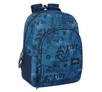 safta NEW EDITION - Zaino scuola adattabile a carrozzina, zaino ideale per bambini di diverse età, comodo e versatile, qualità e resistenza, 32 x 15 x 42 cm, Blu navy, M, Casual