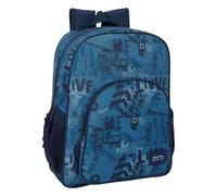 safta NEW EDITION - Zaino scuola per bambini, adattabile a carrozzina, ideale per bambini in età scolare, comodo e versatile, qualità e resistenza, 32 x 12 x 38 cm, Blu navy, M, Casual