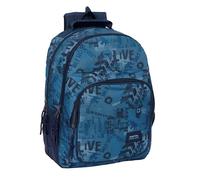safta NEW EDITION - Zaino scuola per bambini, ideale per bambini di diverse età, comodo e versatile, qualità e resistenza, 32 x 15 x 42 cm, Blu navy, M, Casual