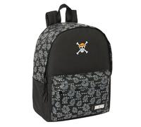 safta ONE PIECE PIRATES - Zaino per laptop da 14,1", ideale per giovani di diverse età, comodo e versatile, qualità e resistenza, 31 x 16 x 40 cm, Nero, M, Casual