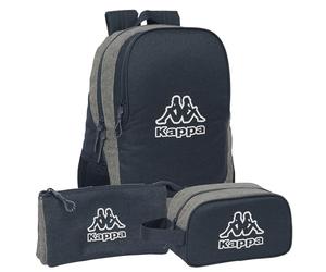 Safta | Pack KAPPA DARK NAVY Zaino, astuccio e trousse - Custodia KAPPA con triplo scomparto, zaino KAPPA adattabile a carrello, borsa KAPPA adattabile a carrello - Kit completo KAPPA, multicolore,