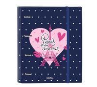 Safta Paris - Folio Folder 4 Rings with 100 A4 Sheets, Ideal for Children of Dif