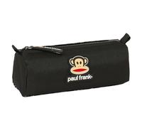 PAUL FRANK JOIN THE FUN - Astuccio con cerniera e scomparto, astuccio per bambini, ideale per bambini in età scolastica, comodo e versatile, qualità e resistenza, 21 x 7 x 8 cm, colore: nero, Nero ,