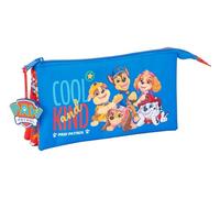 PAW PATROL COOL - Astuccio triplo, astuccio per bambini, ideale per bambini in età scolastica, comodo e versatile, qualità e resistenza, 22 x 3 x 12 cm, Rosso/blu, M, Casual