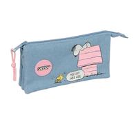 Safta Peanuts Snoopy, Hee kit scolastico a 3 scomparti (22 x 12 cm)