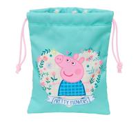 PEPPA PIG PRETTY FLOWERS - Sacchetto per spuntino da pranzo in borsa, portatodo, qualità e massima resistenza, porta cibo, ricreazione, 20 x 25 cm, Menta/Giallo Pastello, M, Casual
