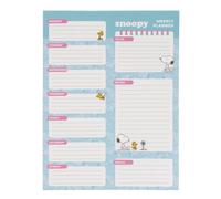SAFTA Pianificatore settimanale Snoopy Weekly Planner, 50 pagine con vista settimanale, carta 100 g/m², blocco organizer per agenda scolastica e ufficio, sezioni da fare, note e obiettivi, dimensioni