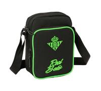 Safta - Piccola tracolla Real Betis Balompié, borsa a tracolla per scuola e giovani, scomparto principale con cerniera, tasca frontale, posteriore con velcro, tracolla regolabile, misure 16 x 6 x 22