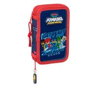 Safta PJMASKS Ready - Astuccio per scuola per bambini, con 28 oggetti inclusi, ideale per bambini dai 5 ai 14 anni, comodo e versatile, qualità e resistenza, 12,5 x 4 x 19,5 cm, colore blu marino, Blu