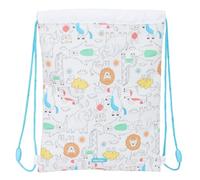 Safta PRESCUCOLAR ZOO - Zaino a sacco piatto Junior, ideale per bambini di diverse età, comodo e versatile, qualità e resistenza, 26 x 34 cm, beige, M, Casual