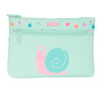 Safta Prescolare Lumaca - Astuccio scolastico grande doppia cerniera, astuccio per bambini, comodo e versatile, facile da pulire, 23 x 3 x 16 cm, colore turchese chiaro, Turchese chiaro, Estándar,