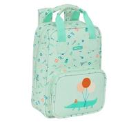 safta Prescolastic Party - Zaino per bambini, adattabile con manici, tessuto riciclabile, ideale per bambini di diverse età, comodo e versatile, qualità e resistenza, 20 x 8 x 28 cm, Verde, M, Casual