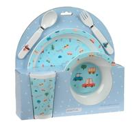 Safta Prescolastico - Set di piatti e posate, confezione da 26 x 9 x 26 cm, blu, M, Casual