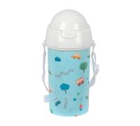 Safta PRESCUCOLAR AUTO - Bottiglia di apertura automatica, con cannuccia, bottiglia d'acqua, senza BPA, con tracolla, comoda e leggera, 500 ml, 7,3 x 19,5 cm, blu, M, Casual