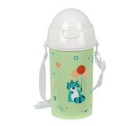 Safta PRESCUCOLAR Fiesta - Bottiglia di apertura automatica, con cannuccia, bottiglia d'acqua, senza BPA, con tracolla, comoda e leggera, 500 ml, 7,3 x 19,5 cm, Verde, M, Casual