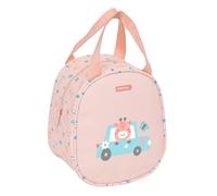 Safta PRESCUCOLAR JIRAFA - Borsa portamerienda, Portatodo, qualità e massima resistenza, porta cibo, ricreazione, 19 x 14 x 22 cm, Corallo, M, Casual