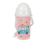 Safta PRESCUCOLAR JIRAFA - Bottiglia di apertura automatica, con cannuccia, bottiglia d'acqua, senza BPA, con tracolla, comoda e leggera, 500 ml, 7,3 x 19,5 cm, Corallo, M, Casual