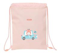 Safta PRESCUCOLAR JIRAFA - Zaino a sacco piatto Junior, ideale per bambini di diverse età, comodo e versatile, qualità e resistenza, 26 x 34 cm, Corallo, M, Casual