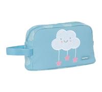 Safta PRESCUCOLAR NUBE - Porta Colazione Termo, Tessuto Riciclabile, Portatodo, Qualità e Massima Resistenza, Porta Cibo, Ricreo, 21,5 x 6,5 x 12 cm, Colore Blu Pastello