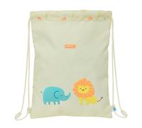 Safta PRESCUCOLAR SELVA - Zaino a sacco piatto, facile da pulire, zaino ideale per bambini di diverse età, comodo e versatile, qualità e resistenza, 26 x 1 x 34 cm, colore bianco rotto, BIANCO ROTTO,