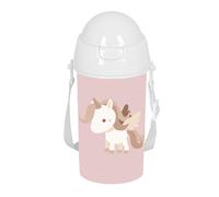 SAFTA PRESCUCOLAR UNICORNIO - Bottiglia di apertura automatica, con cannuccia, bottiglia d'acqua, senza BPA, con tracolla, comoda e leggera, 500 ml, 7,3 x 19,5 cm