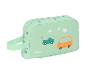 Safta PRESCUOLA AUTO - Porta Colazione Termo, Tessuto Riciclabile, Portatodo, Qualità e Massima Resistenza, Porta Cibo, Ricreo, 21,5 x 6,5 x 12 cm, Colore Verde Acqua, verde acqua, Estándar, Casual