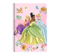 Safta PRINCESAS DISNEY Magical - Taccuino 80 fogli, copertina rigida, ideale per bambini di diverse età, comodo e versatile, qualità e resistenza, 21,5 x 31 cm, colore: rosa/beige