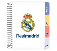 Real Madrid, set 26/27, blocco note A5, quaderni, ideale per bambini in età scolastica, comodo e versatile, qualità e resistenza, 14,8 x 21 cm
