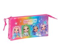 safta RAINBOW HIGH SHINE - Astuccio triplo, astuccio per bambini, ideale per bambini in età scolastica, comodo e versatile, qualità e resistenza, 22 x 3 x 12 cm, multicolore, M, Casual