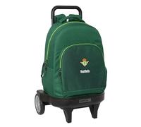 Safta Real BETIS - Zaino grande con ruote, compatto evoluzione, rimovibile, ideale per bambini di diverse età, comodo e versatile, qualità e resistenza, 33 x 22 x 45 cm, colore verde, Verde, Estándar,