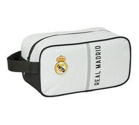 Safta Real Madrid 1ª EQUIPAZIONE 24/25 - Scarpiera media, multiuso, portatodo, sport, extrascolari, calcio, comodo e versatile, 29 x 14 x 15 cm, colore: bianco/grigio, bianco/grigio, Estándar, Casual