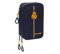 Safta Real Madrid 2ª squadra 24/25 - Astuccio scuola con 42 utensili inclusi, astuccio per bambini, ideale per bambini dai 5 ai 14 anni, comodo e versatile, 20,5 x 6 x 12,5 cm, colore blu marino, Blu