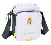safta REAL MADRID 25/26 KIT - Borsa a tracolla con tasca esterna, cartella, borsa a tracolla, comoda e versatile, qualità e resistenza, 16x6x22 cm
