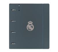 Safta Real Madrid 3ª attrezzatura 24/25 - Carpeblock con 4 anelli da 35 mm, con ricambio, con 100 fogli A4, ideale per bambini di diverse età, confortevole e versatile, qualità e resistenza, 27 x 4 x