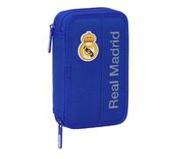safta Real Madrid, astuccio da scuola per bambini, con 29 oggetti inclusi, ideale per bambini dai 5 ai 14 anni, comodo e versatile, qualità e resistenza, 12,5 x 4 x 19,5 cm