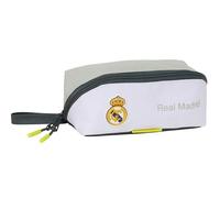 safta Real Madrid Attrezzatura 25/26 - Astuccio quadrato grande, astuccio per bambini, ideale per bambini in età scolastica, comodo e versatile, qualità e resistenza, 22 x 10 x 10 cm, bianco, M