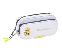 safta Real Madrid Attrezzature 25/26 - Astuccio con tasca, astuccio per bambini, ideale per bambini in età scolastica, comodo e versatile, qualità e resistenza, 21 x 6 x 10,5 cm, bianco, M, Casual