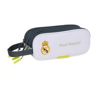 Safta Real Madrid Attrezzature 25/26 - Astuccio triplo cerniera, astuccio per bambini, ideale per bambini dai 5 ai 14 anni, comodo e versatile, qualità e resistenza, 21 x 7 x 8,5 cm, bianco, M, Casual