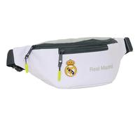Safta Real Madrid Attrezzature 25/26 - Marsupio con tasca esterna, ideale per giovani e bambini di diverse età, comodo e versatile, qualità e resistenza, 23 x 9 x 12 cm, bianco, M, Casual