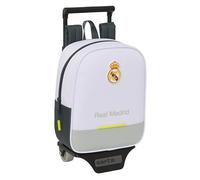 safta Real Madrid Attrezzature 25/26 - Zaino asilo con carrello, ideale per bambini di diverse età, comodo e versatile, qualità e resistenza, 22 x 10 x 27 cm, bianco, M, Casual